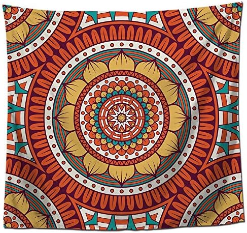 Zgqqq Indio Naranja Lotus Mandala Tapiz Alfombras Alfombras Pared