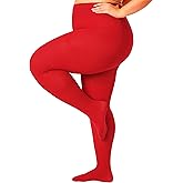 VivaCurve Plus Size Opaque Tights for Women 240D Soft Solid Color Footed High Waist Control Top Pantyhose