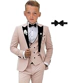 SAROULU Formal Suit for Boys, 3 Pieces Slim Fit Boy Suits for Weddings, Kids Boy's Tuxedo First Class Boy Outfit
