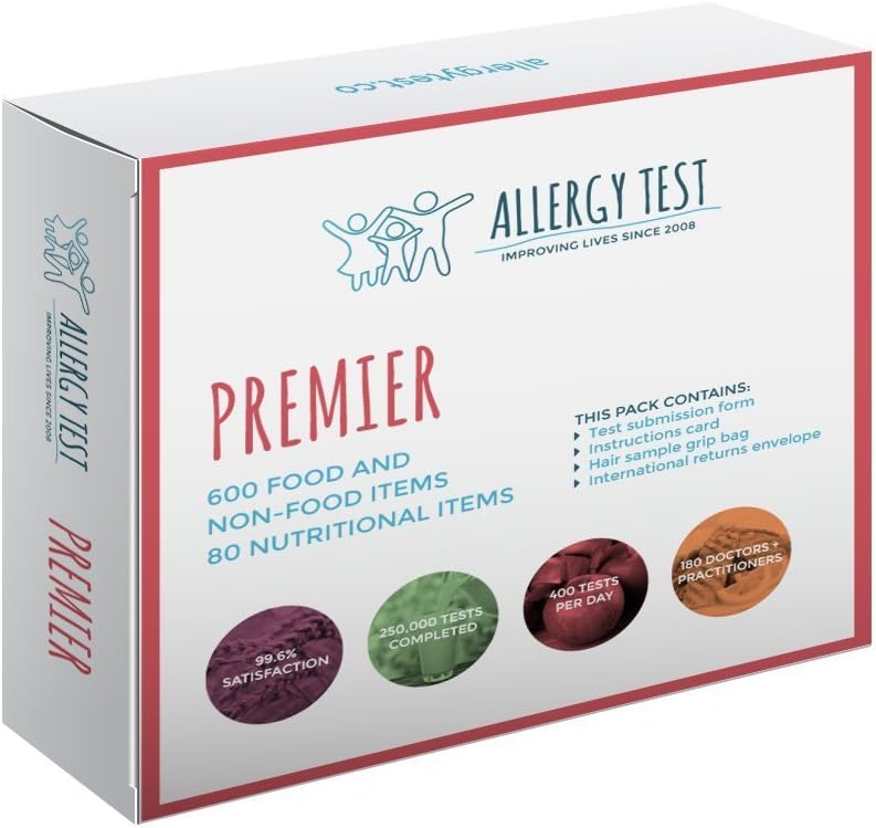 Premier Allergy Test | Detects up to 680 Most Common Food & Non Food Intolerances | Results in 7 Days | Free Nutrition Test Included | Satisfaction Guaranteed