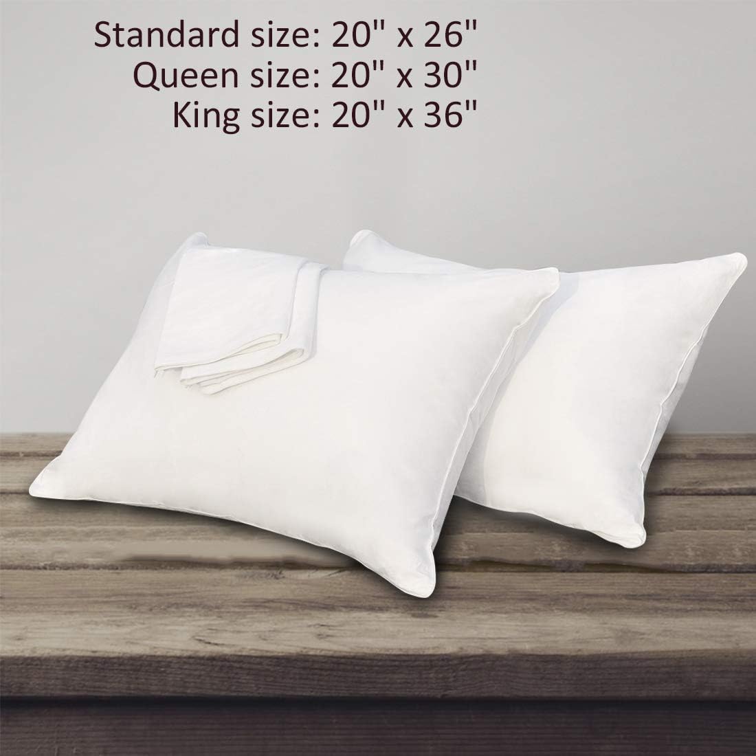 Precoco Pillow Cases Queen Size-100% Cotton Pillowcase Covers with Zipper Hidden, Wrinkle, Fade & Stain Resistant/Pillow Covers for Easy Care, 2 Pack/White: Kitchen & Dining