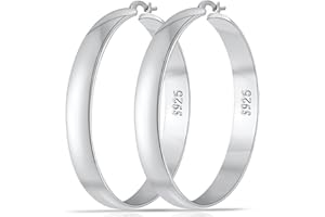DORANA 8mm Thick 925 Sterling Silver Hoops Earrings for Women 14K Real Gold Large Hoop Earrings Hypoallergenic and Lightweight Big Hoop Earrings for Women 20/30/40/50/60/70MM