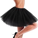 Tutu for Women Adults 5 Layered Tulle Skirt Halloween Tutu Skirts for Women 80S Tutu Adult Tutus Fluffy Skirt Running