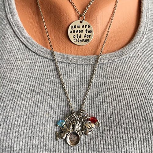 Disney Necklace-you are never too old for disney-layered necklace-mermaid necklace-set of 2 necklaces