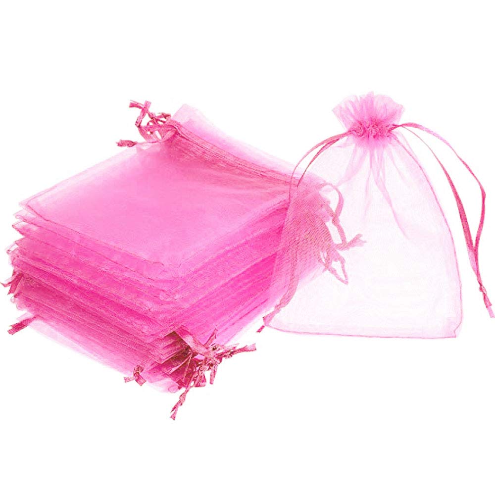 Time to Sparkle 25pcs Pouches Organza Gift Bags Oragnza Wedding Party Favour Jewellery, 17x23cm, Pink — image 1