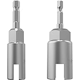 Monliful 2 Pack (13mm,19mm) 1/4 Inch Hex Shank Nut Driver Power Wing Nut Driver Set Bit Socket Wrenches Tools Set Slot Wing Nuts Drills Bits for Panel Nuts Screws Eye C Hook Bolt