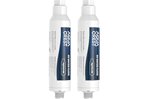 AQUACREST RV Inline Water Filter, NSF Certified, Reduces Chlorine, Bad Taste, Odor for RV and Marines, Drinking & Washing Fil
