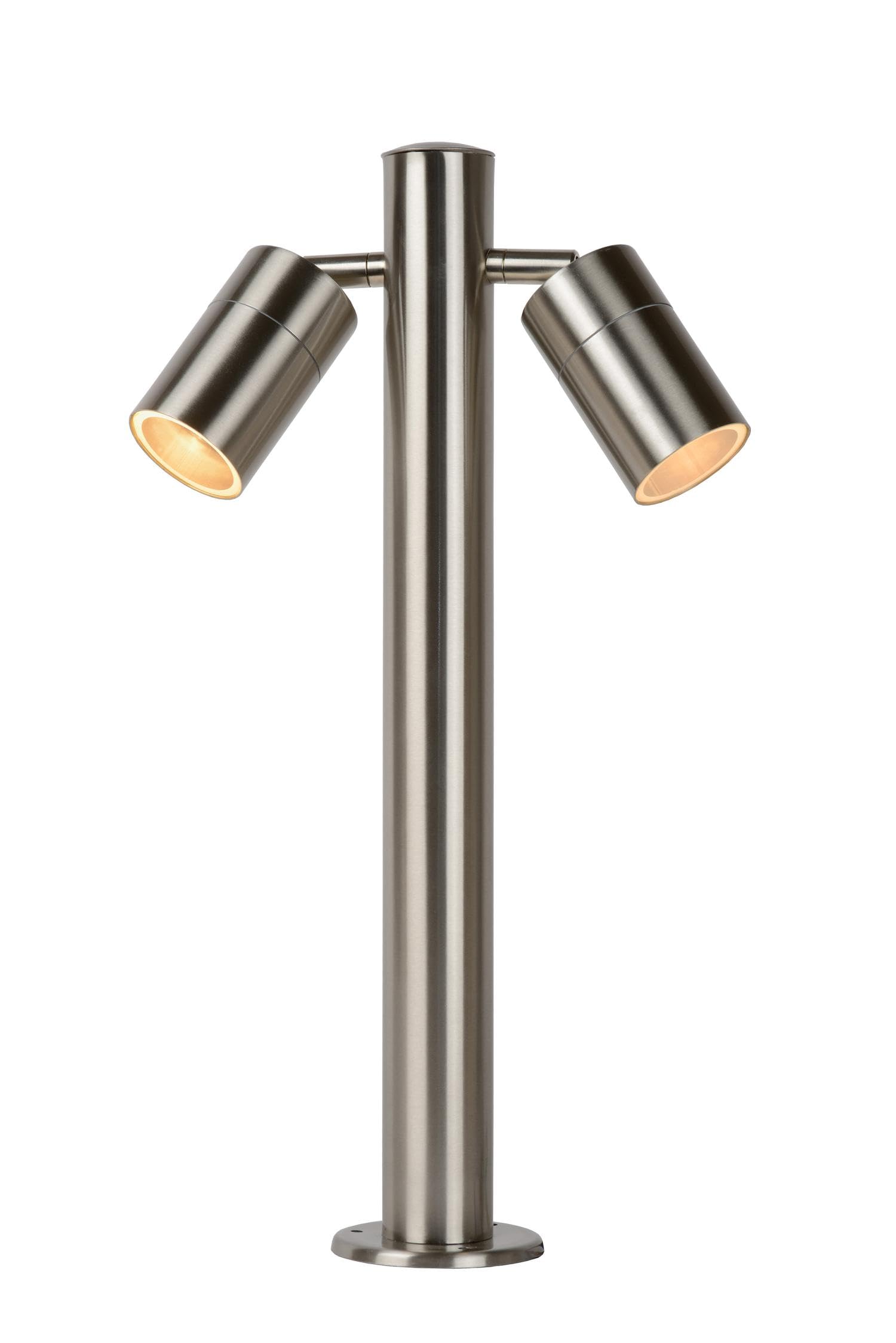 LUCIDE ARNE-LED - Bollard Light - Ø 6,3 cm - LED - GU10-2x5W 2700K - IP44 - Satin Chrome