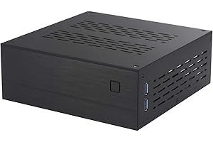 A01 Aluminum Mini-ITX HTPC Desktop Computer Chassis (Black Tempered Glass)