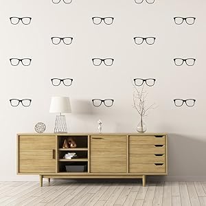 Littledollz Set of 50 Pairs of Glasses Spectacles Geek Chic Wall Stickers Wall Pattern Decals Optometrist Eyeglasses Vision Looking Glass