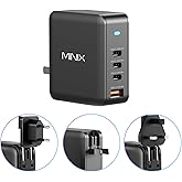 MINIX 165W USB C Charger,GaN II Charger PD3.1 Max 140W,Turbo 4-Port Charging Adapter, Fast Charging Station, Compatible with MacBook Pro/iPad Air/iPhone15 14 13Pro Max/Galaxy S24 Ultra and More