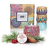 Belvedere Home Natural Scented Soy Candles, Decorative Set of 4, Relaxing Aromatherapy in Lavender, Rose, Ocean, and Orange
