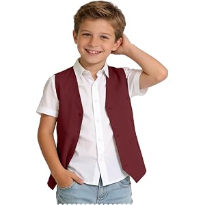 SUPCNF Linen Boys Vest for Kids Beach Wedding Outfit Summer Lightweight Toddler Vest Casual Waistcoat with Pockects