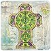 CoasterStone AS9929 Absorbent Coasters, 4-1/4-Inch, "Celtic Crosses II", Set of 4