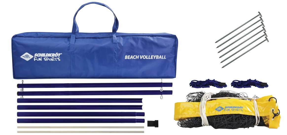 Schildkröt Volleyball Net Set, Robust Beach Volleyball Net, 2,43m x 9,5m, Includes Posts, in a Bag, 970995