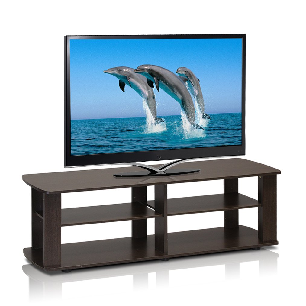 Dark Brown Tv Stand Media Entertainment Center Sturdy 42 50 60 Inch