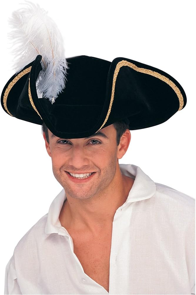 Rubie's Buccaneer Tricorn Hat, Black, One Size: Clothing