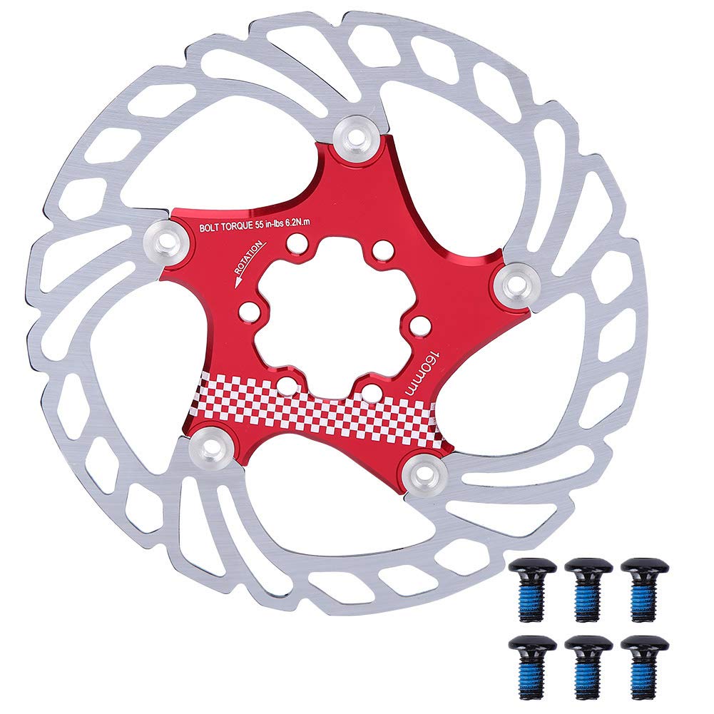 Keenso Bicycle Brake Disc, 230mm Floating Disc 2 Colors Mountain Bike Brake Disc with 6 Screw(Red+Silver) Bicycles and Spare Parts Bicycles and spare parts Bicycles and spare parts
