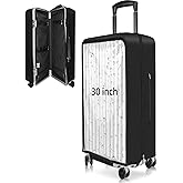 Yotako Upgraded Double Zippered Transparent PVC Suitcase Cover, No Disassembly Required Clear Luggage Protector for Suitcase Luggage Protector Cover 30''