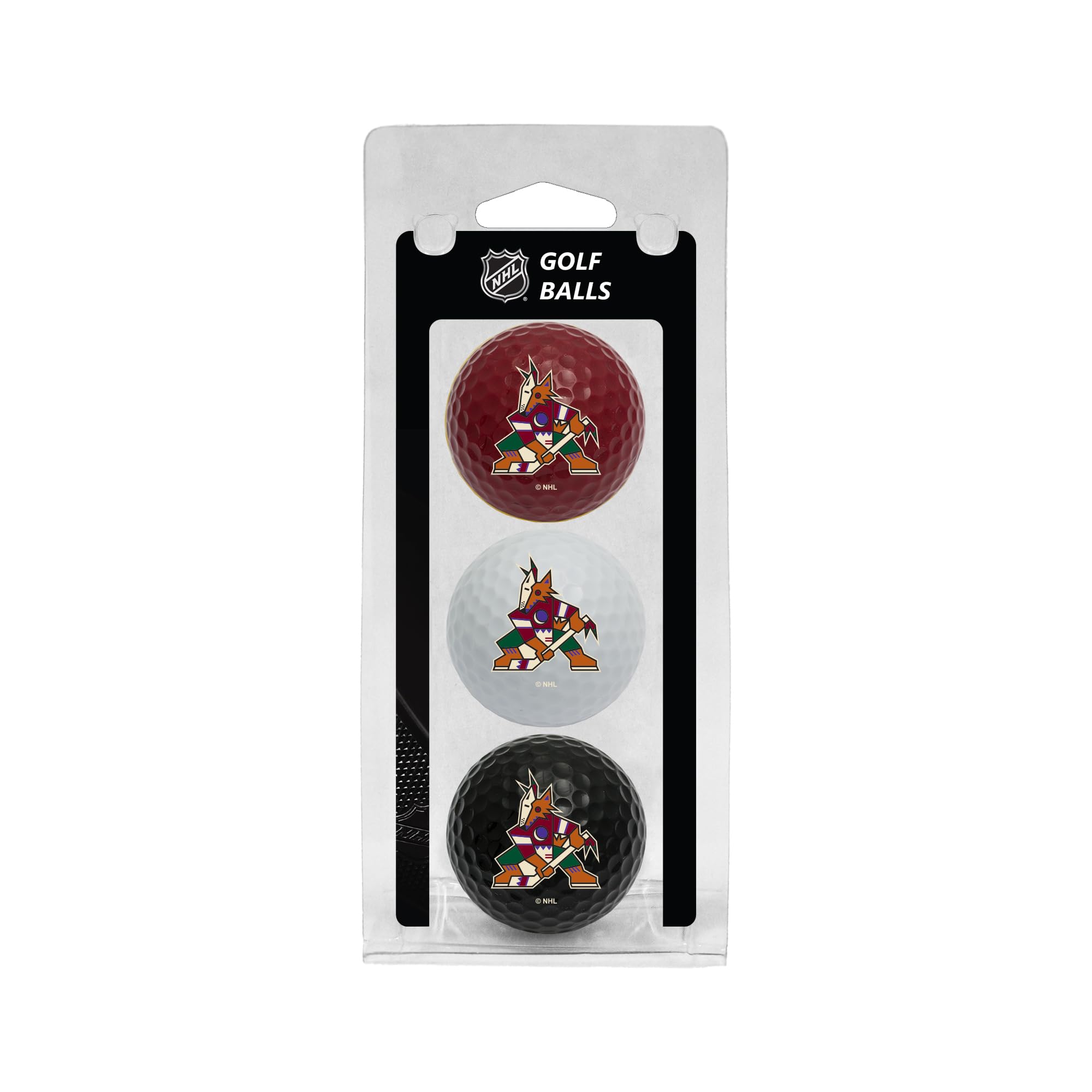 Team Golf NHL Arizona Coyotes 3 Golf Ball Pack Regulation Size Golf Balls, 3 Pack, Full Color Durable Team Imprint