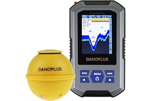 DANOPLUS Portable Fish Finder Large HD Display Wireless Fish Finder, Fish Finders & Depth Finders for Boats with 147 feet Depth Detection Sensor, Rechargeable Castable Fish Finder Display Fish, Temp, Depth