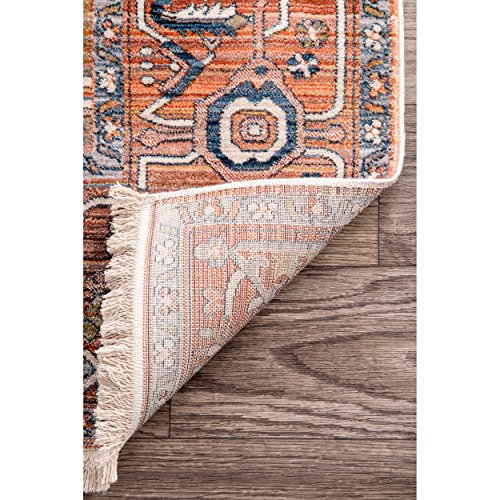 nuLOOM Ethel Medallion Fringe Area Rug, 5' x 7' 9", Rust LAVORIST
