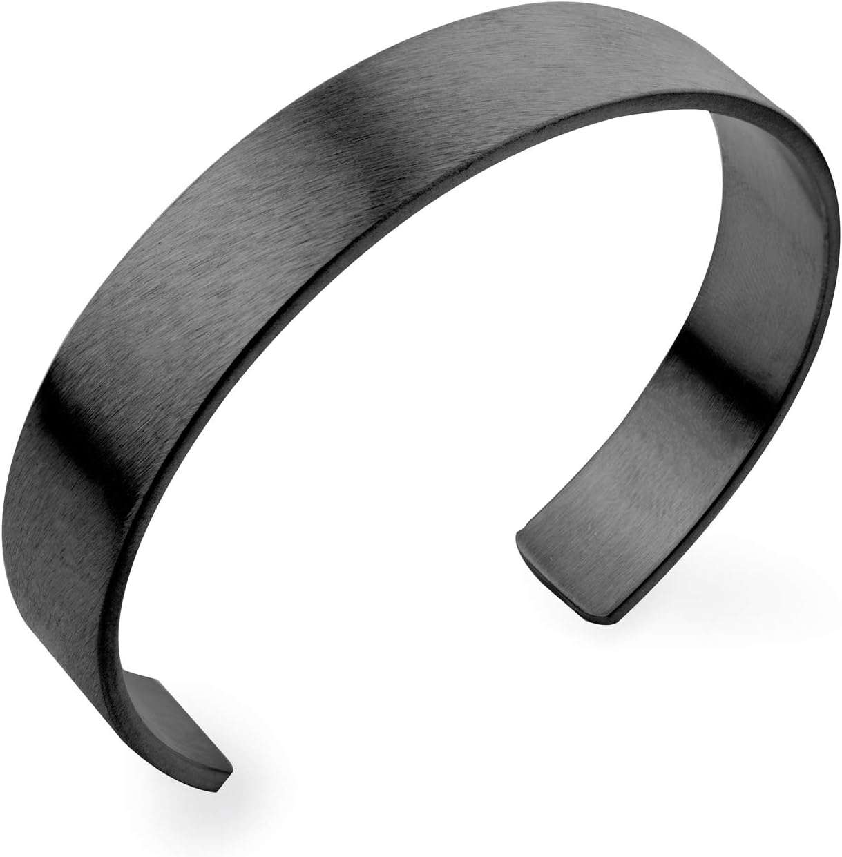 Stainless Steel Matte Open End Wide Cuff Unisex Bracelet Bangle