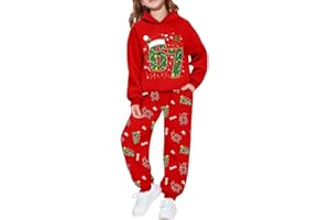 Kids 67 Christmas Outfits Boys Girls 2 Piece Holiday Tracksuit Funny 67 Meme Hoodie Joggers Set Xmas Casual 6 7 Sweatsuits