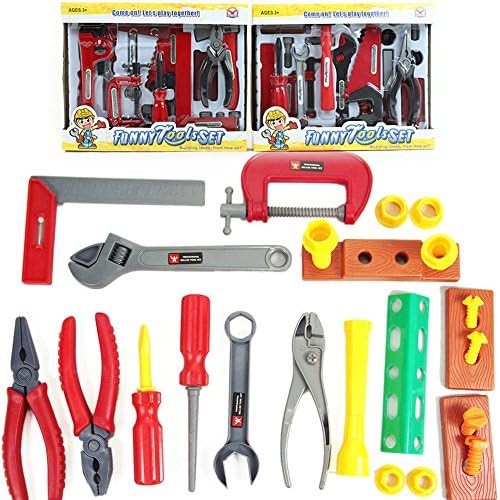 19 Pieces Toy Tool Stem Belt Set Children Own Repair Tools for Junior ,Boys and Girls
