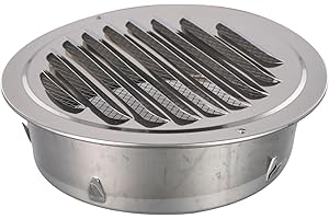 Round Stainless Steel Vent Grille Exterior Wall Duct Cover Rust-Resistant Mesh Airflow Efficiency 70-300 mm Silver Installati