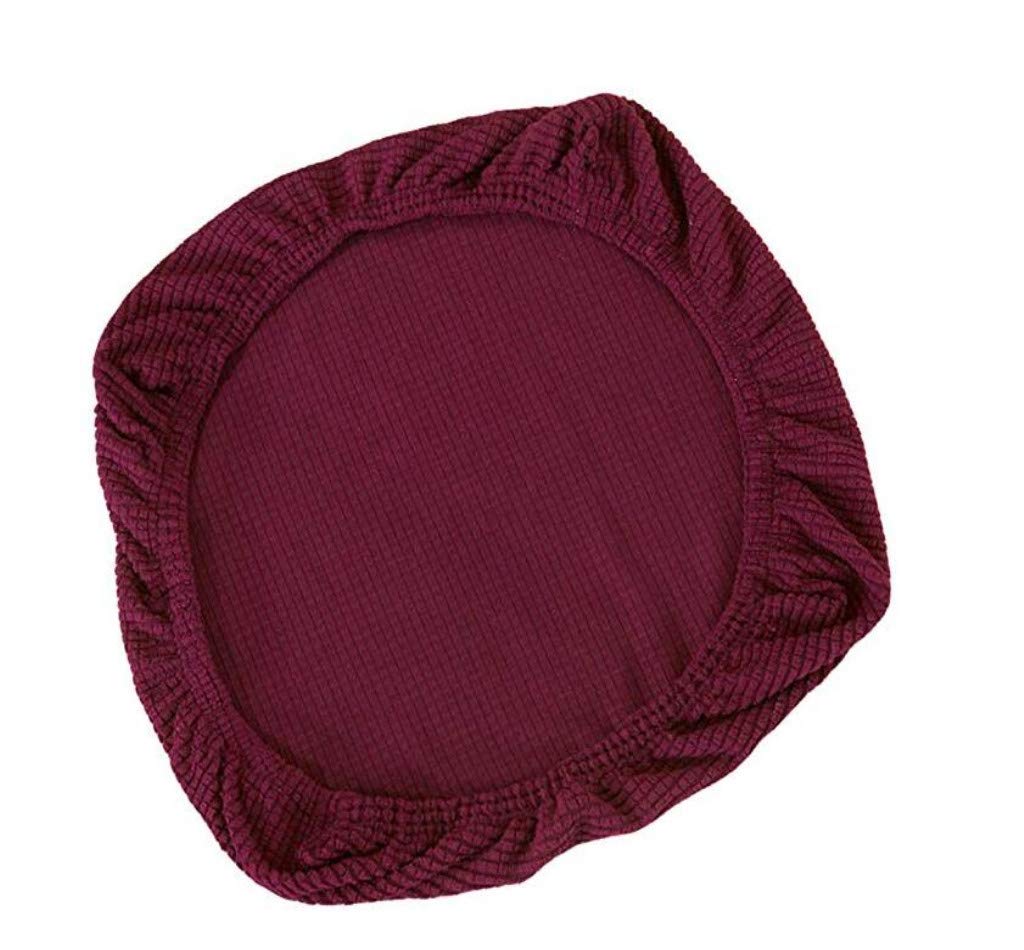 Elastic Stretch Chair Seat Cover Round Spandex Chair Covers Covers Removable Washable fit for Office Chairs,Dining Room Chairs,Bar Stools (Dark Purple)