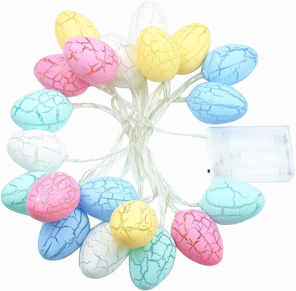 Eggs LED String Lights,Yurnero 3M 20 Eggs Fairy String Lights Battery Operated Decorations for House Easter Tree Upstairs Banister Party Spring Decoration