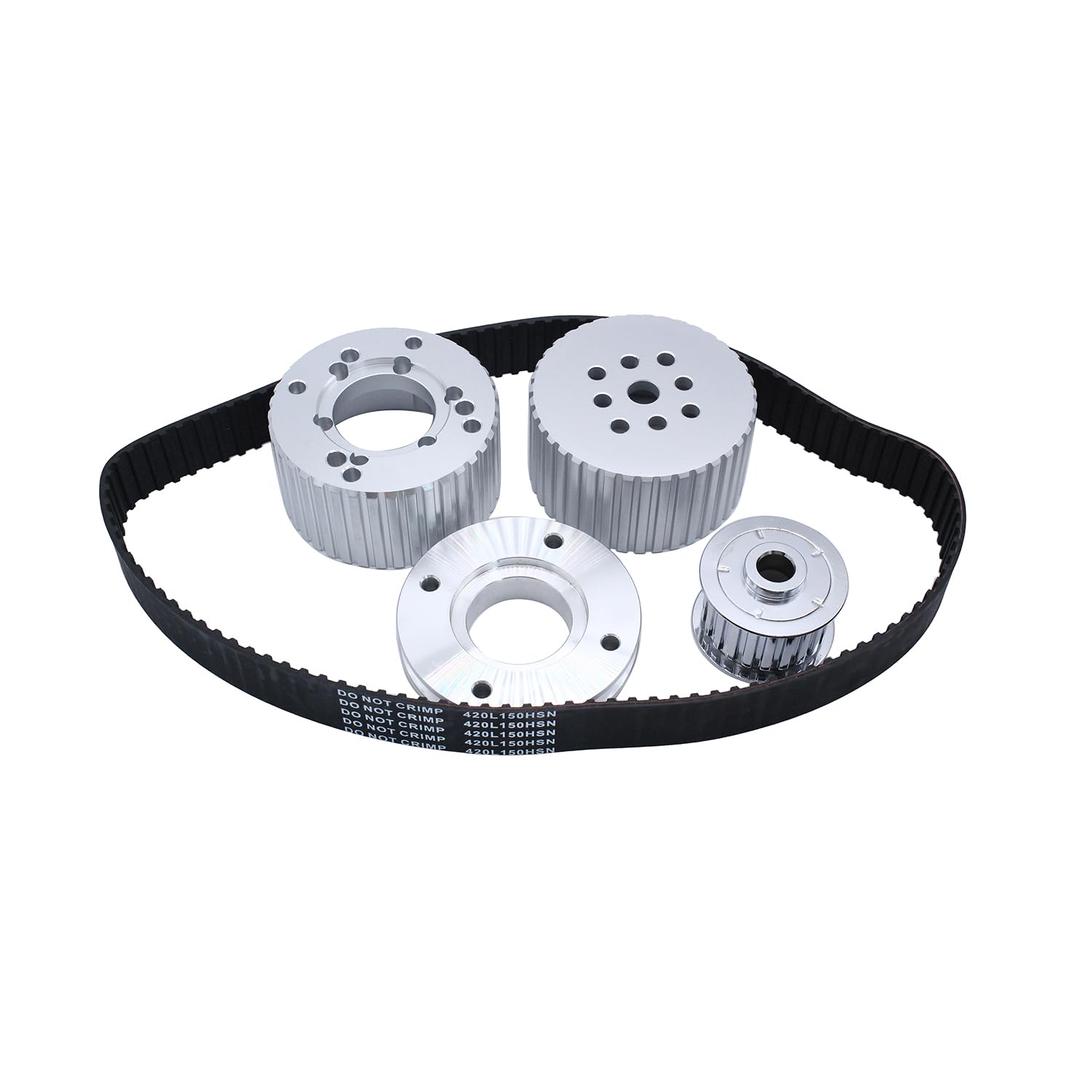 Photo 1 of 1 Set SHLPDFM Silver Billet Alloy Gilmer Belt Drive kit with Power Steer Pulley Fits for Holden 253 308 V8
