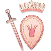 Liontouch - Queen Rosa Foam Sword, Shield & Crown for Girls - Age 3-8 Years | Durable & Safe Set in Medieval Style for Pretend Play | Toy Weapons & Battle Accessories for Dress Up & Royal Costumes