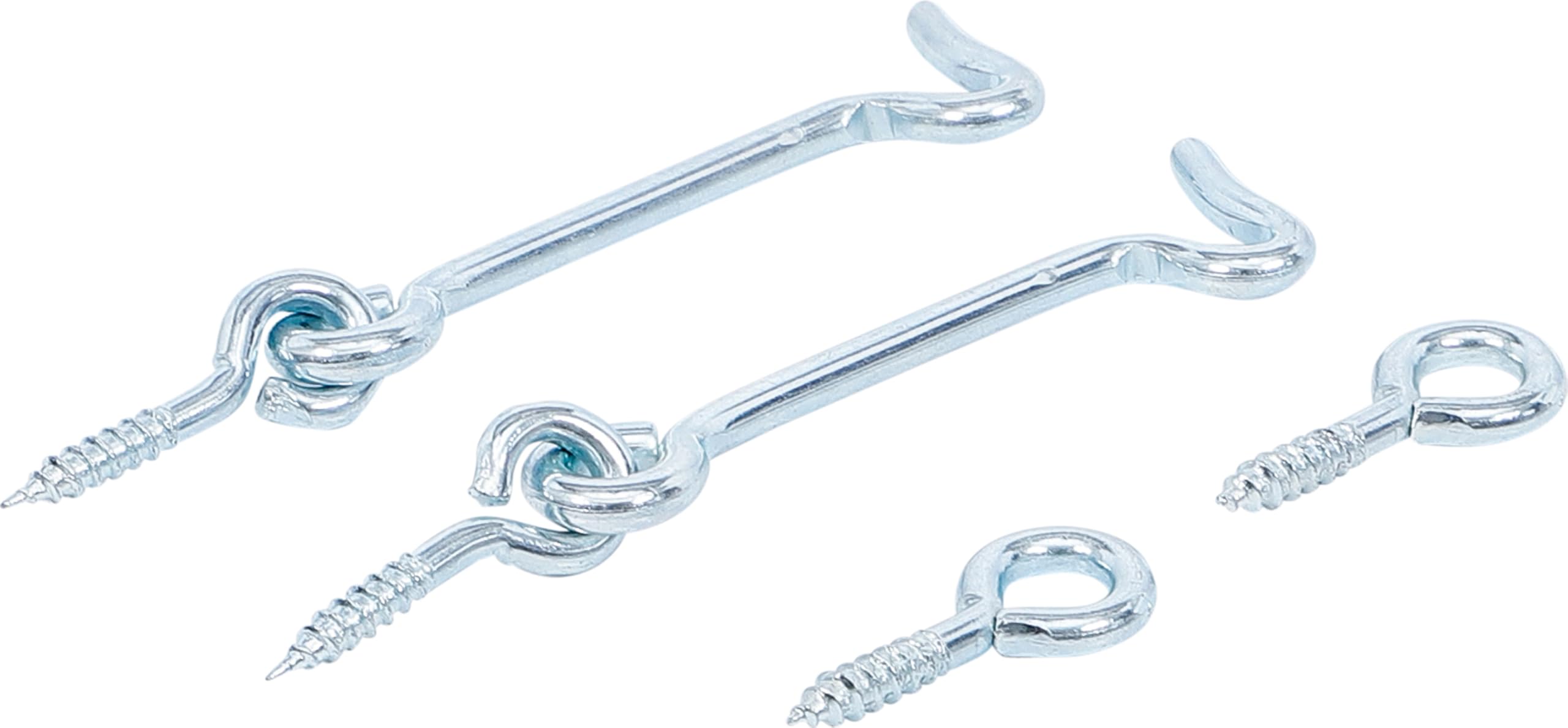 BGS Diy 80942 | Lock Gate Hook and Eye Set | 4.0 x 80 mm | 2 pcs.