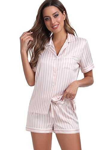 Short Sleeve Amazon Loungewear Ladies Pink Palm Puff Hoodie LYANER
