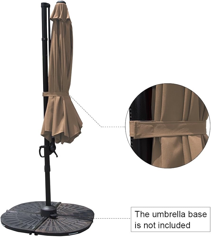 Cobana 10 Ft Offset Cantilever Outdoor Patio Hanging Umbrella 360 Rotation With Cross Base Beige Amazon Ca Patio Lawn Garden