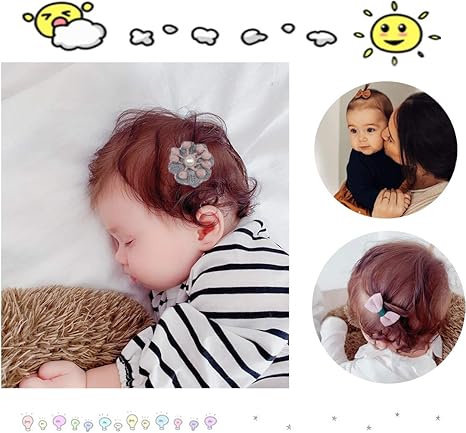 Amazon Co Jp Yukokoti 髪留め 髪飾り 特製クリップ ベビー用 幼児 赤ちゃん 痛くない 髪の毛が少ない 女の子 セット2 服 ファッション小物