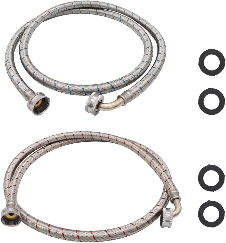 Universal Premium Washing Machine Hoses 6FT Burst Proof 2