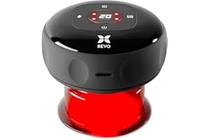 REVOMADIC REVO The Original 4-in-1 Smart Cupping Therapy Massager, Red Light Therapy for Targeted Pain Relief, Knots, Aches, Muscle Soreness, Circulation & Tighter Skin, Portable Cupping Kit