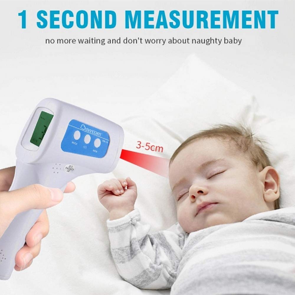 Forehead Thermometer for Adults Non-Contact Infrared Forehead Thermometer with Fever Alarm Function Medical Grade for Baby Children Kids Instant Fever Check Digital Display