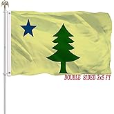 Original Maine 1901-1909 State Flag 3x5 Double Sided Heavy Duty 100% Polyester with 2 Brass Grommets for Outdoor Indoor Wall