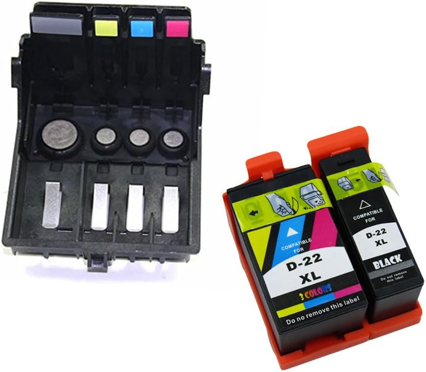 LiC-Store Replacement Dell 21 ink cartridge + 4-slot Printhead Print Head for DELL P513w V313 V515w V313w V715w Office Printer