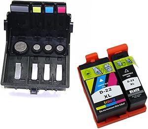LiC-Store Replacement Dell 21 ink cartridge + 4-slot Printhead Print Head for DELL P513w V313 V515w V313w V715w Office Printer