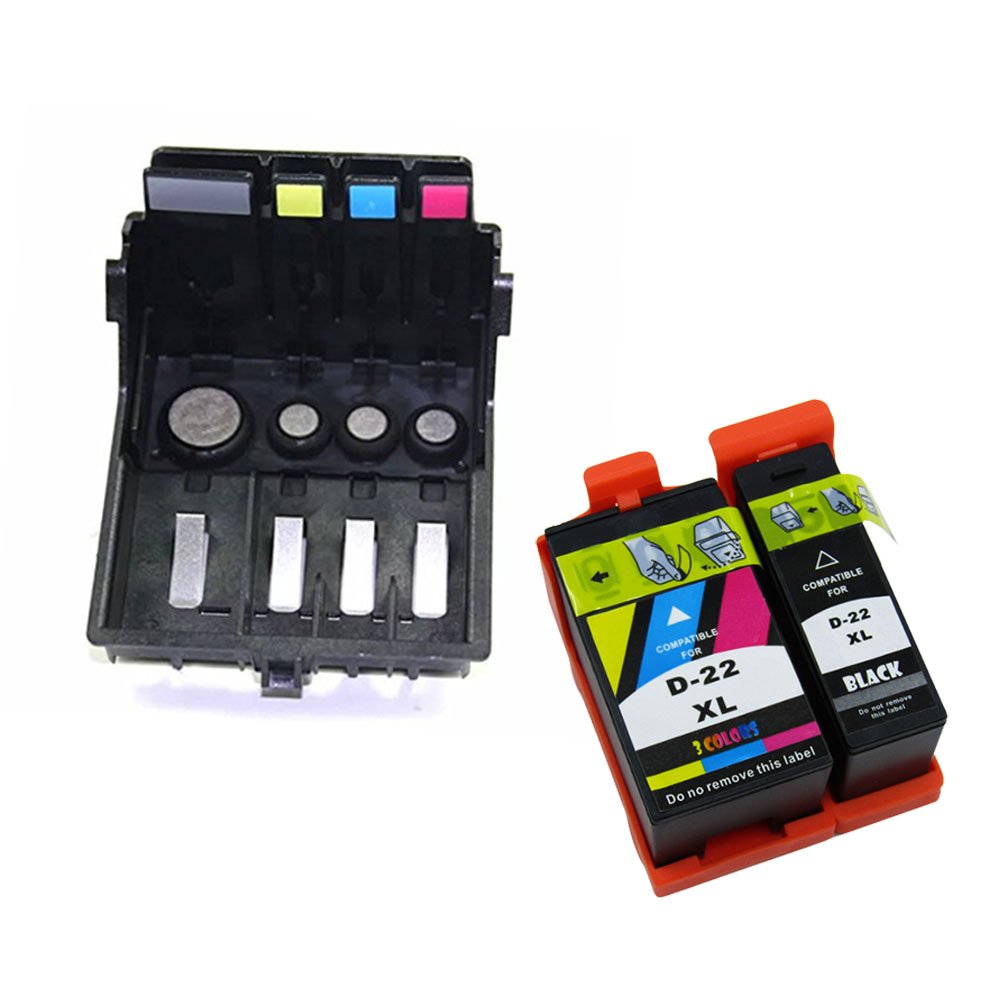 LiC-Store Replacement Dell 21 ink cartridge + 4-slot Printhead Print Head for DELL P513w V313 V515w V313w V715w Office Printer