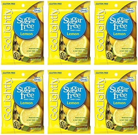 Hillside Candy Sugar Free Peg Bags - Chof-K Kosher - Lemon Hard Candy - 6 Pack (3.5 oz each)