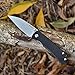 TANGRAM Folding Pocket Knife 3.35 inches Drop Point Sharp Blade Liner Lock Black G10 Handle Knife,AZO Santa Fe TG3002A1