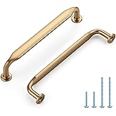 HOME EDIT Champagne Bronze Solid Cabinet Handles &amp; Pulls 5 Inch 10 Pack | Zinc Alloy, flexible DIY installation,Screws Included, for Kitchen, Bathroom, Dresser &amp; Closet Cabinets Hardware