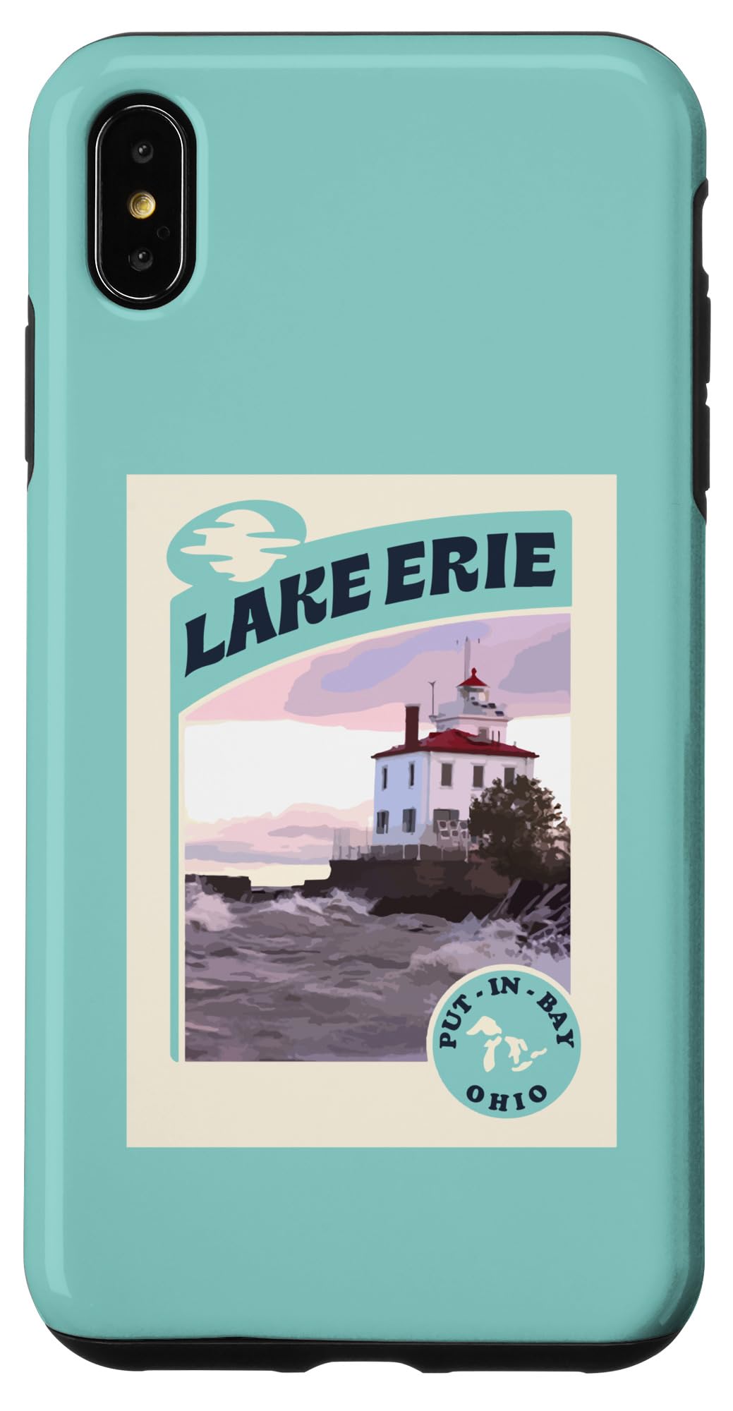 iPhone XS Max Vintage Put In Bay Lake Erie Ohio Lighthouse Travel Souvenir Case