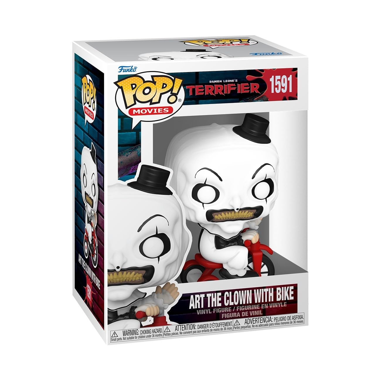 Funko Pop! Movies: Terrifier - Art the Clown With Bike - Collectable Vinyl Figure - Gift Idea - Official Merchandise - Toys for Kids & Adults - Movies Fans - Model Figure for Collectors and Display